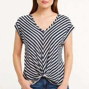 🌹3/20 COIN 1804 striped knot hem tee NWT